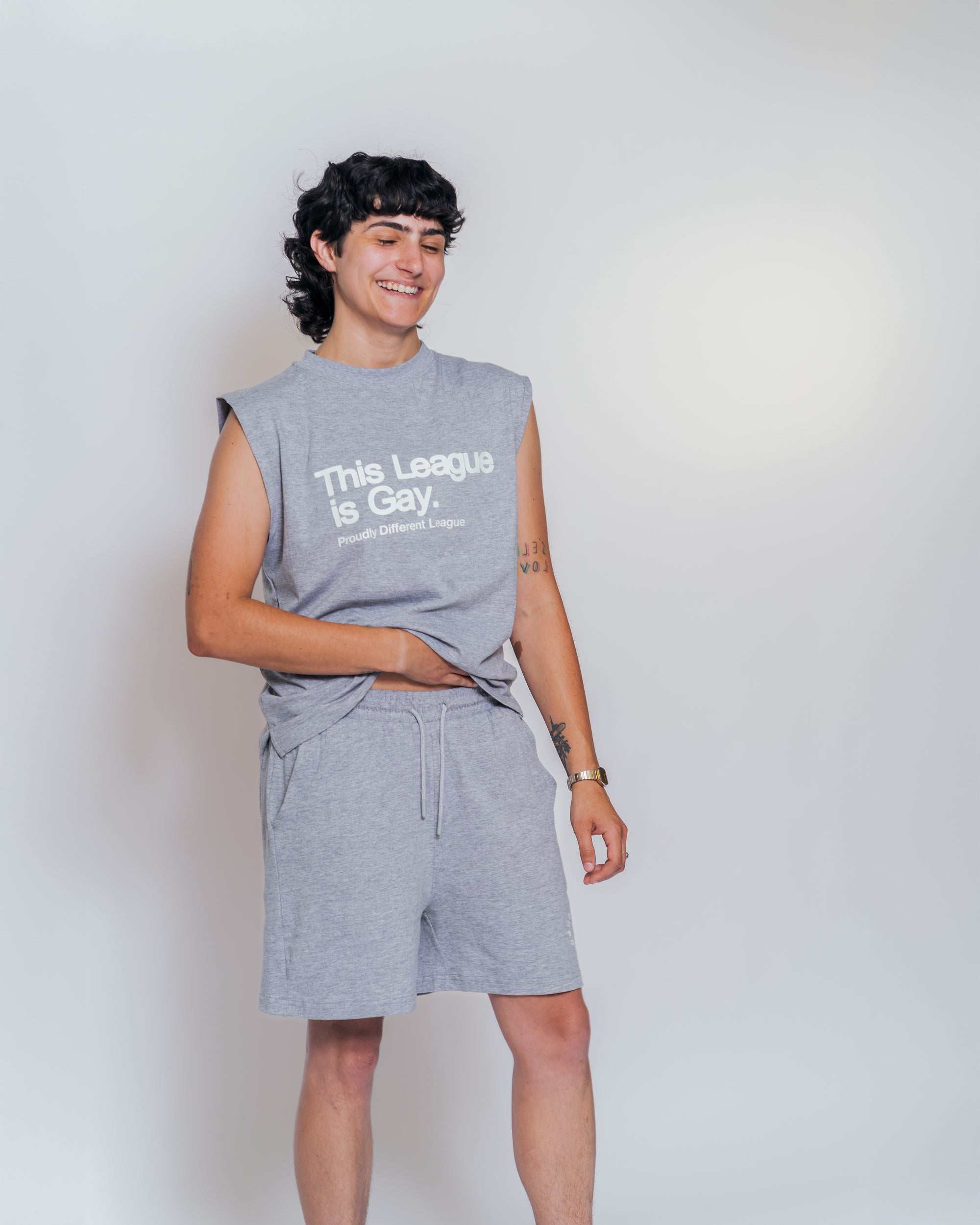 This League is Gay Grey Sleeveless Tee