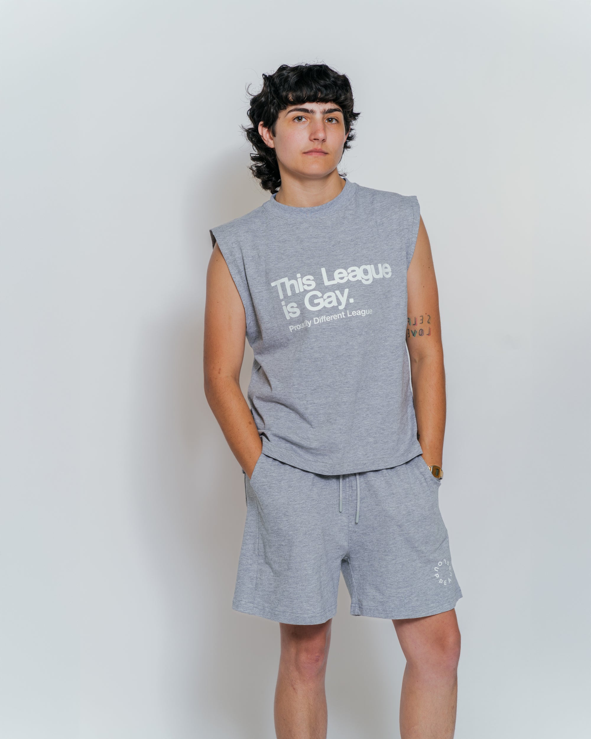This League is Gay Grey Sleeveless Tee