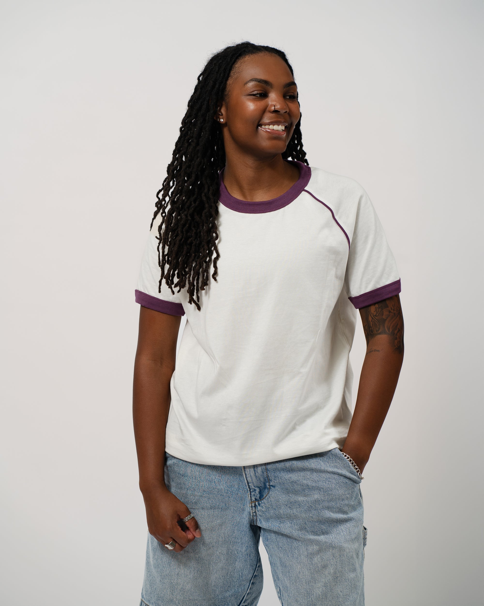 Burgundy Ringer Tee