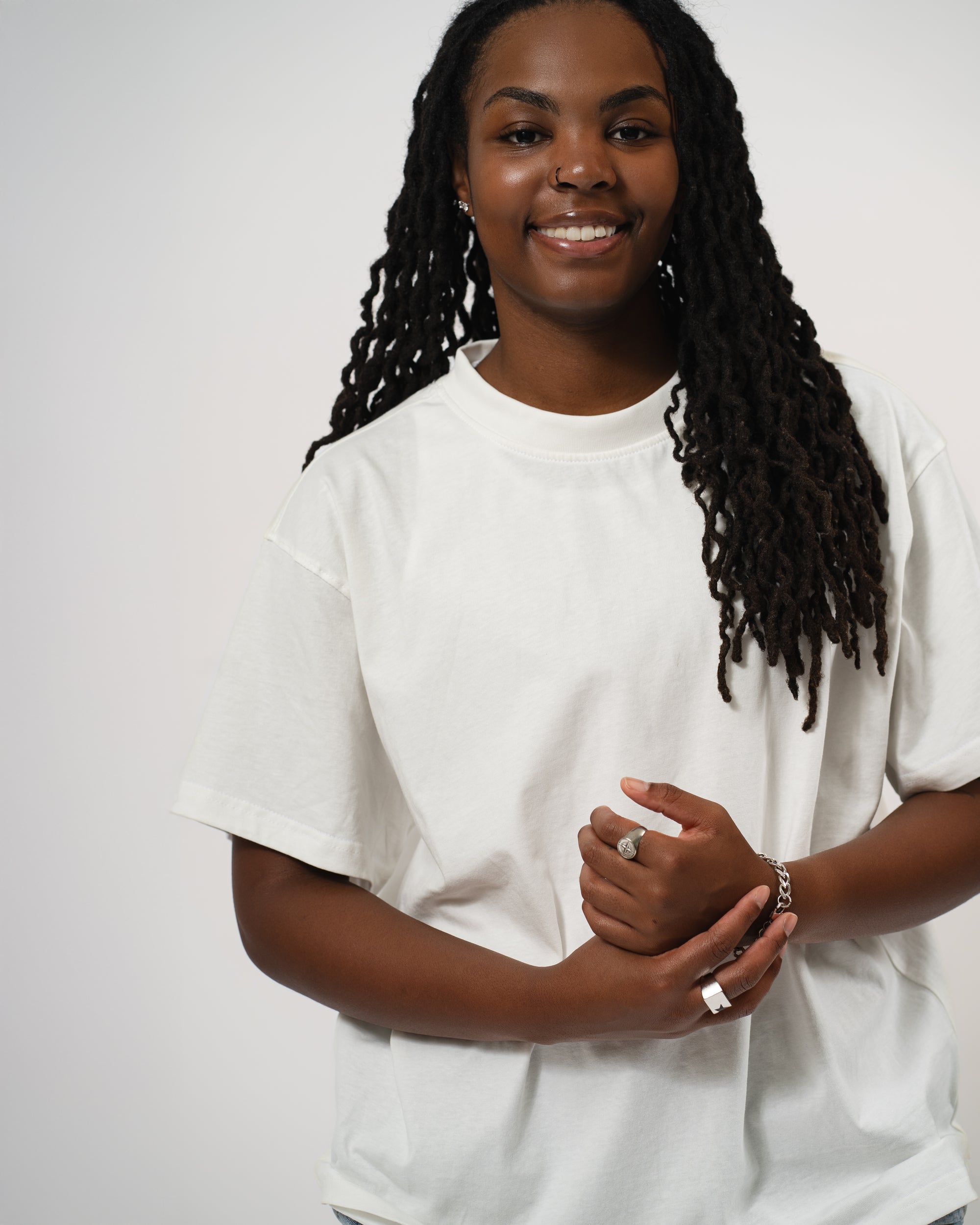 White Boxy Tee