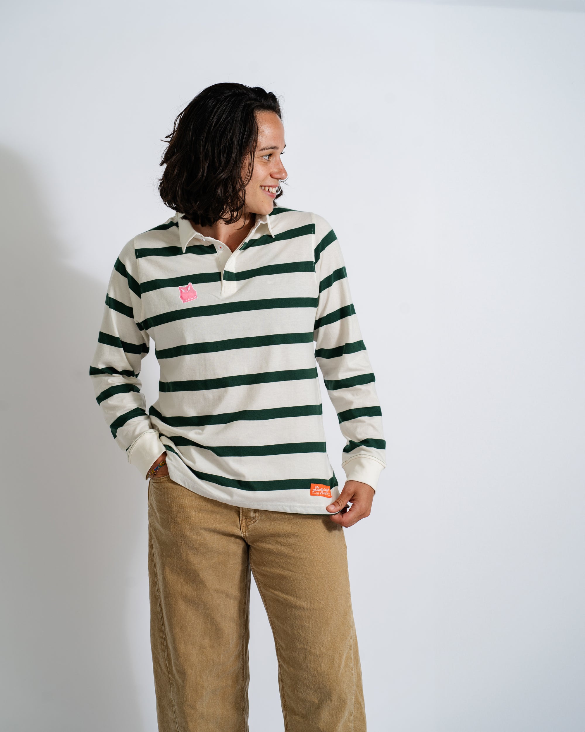 Sports Bra Dark Green Stripe League Shirt