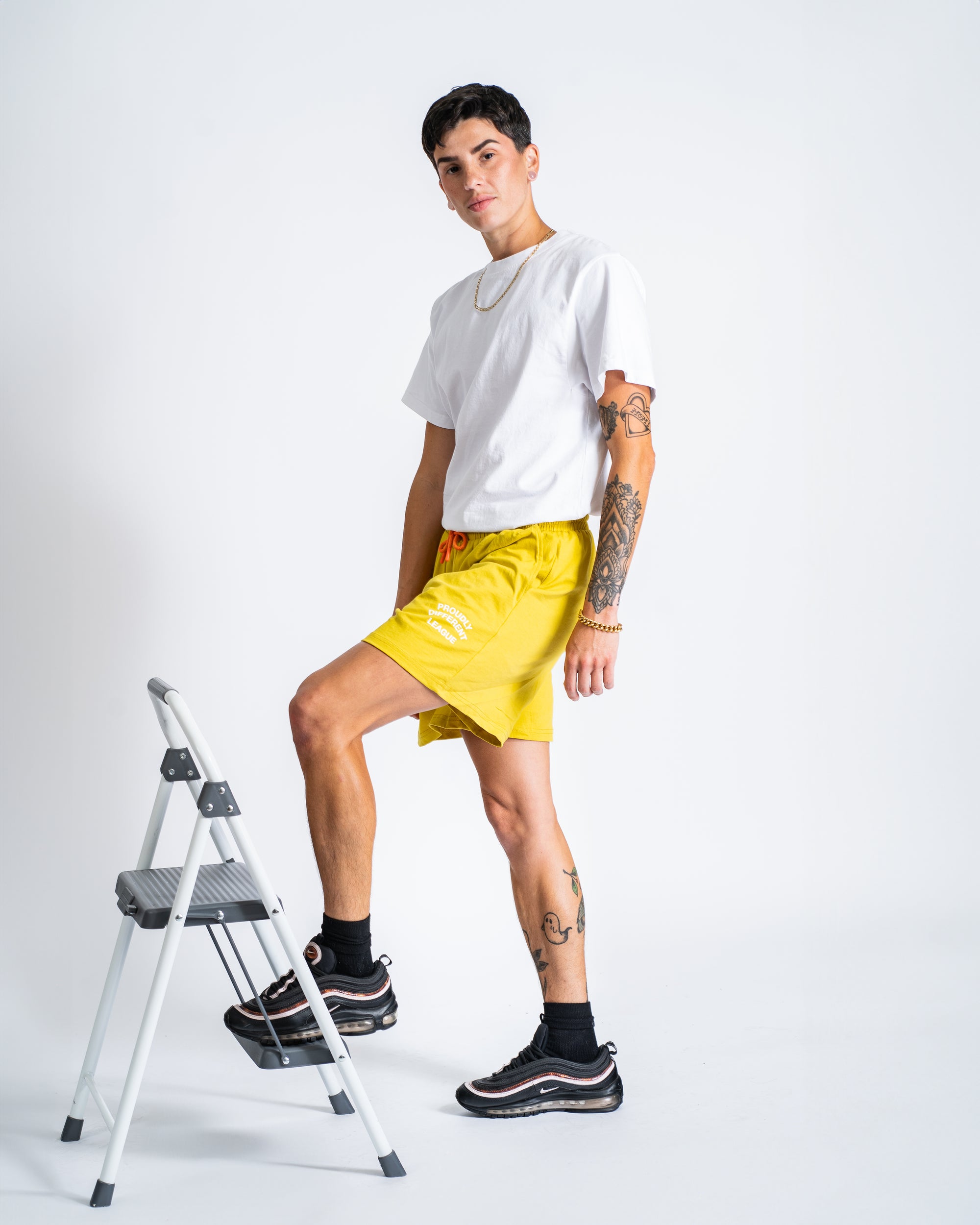 Yellow Knit Rally Shorts