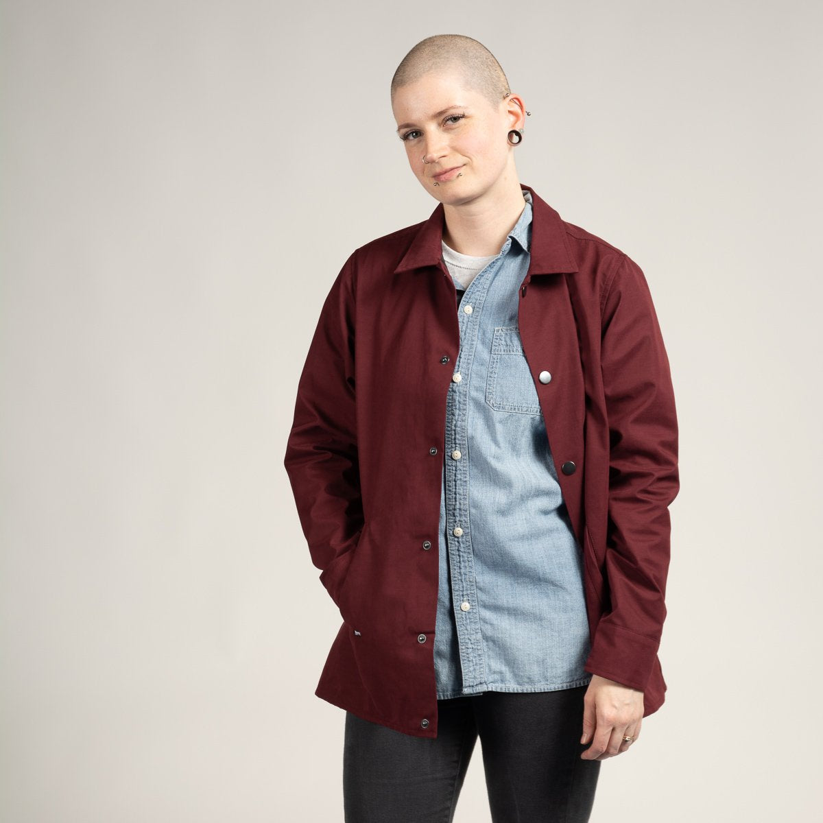 Mulled Wine Sueded Coach's Jacket
