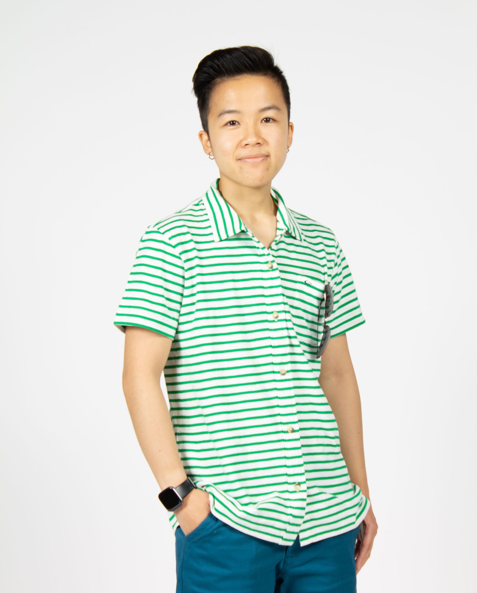 Grass Green Stripe Shirtee